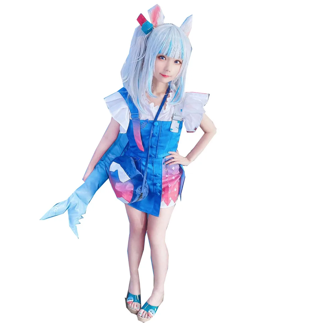 

2021 Youtube Vtuber hololive Gawr Gura Shark Dress Uniform Outfit Suit Cosplay Costume Women Halloween Custom Made Any Size