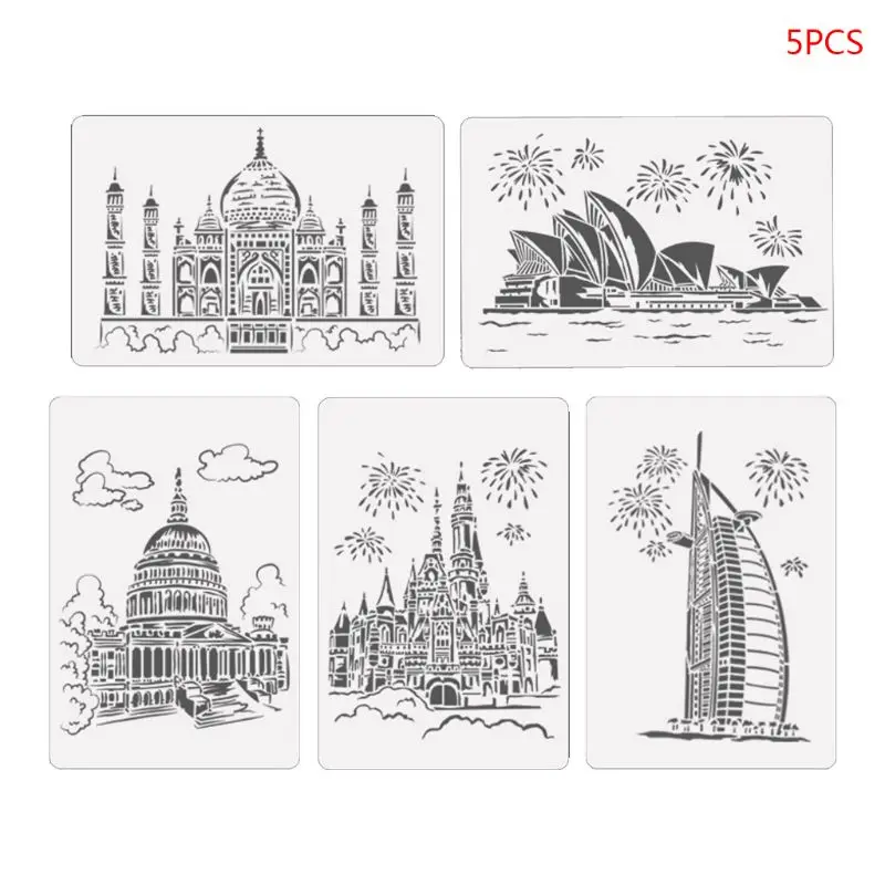 5 шт./набор, трафареты для рисования