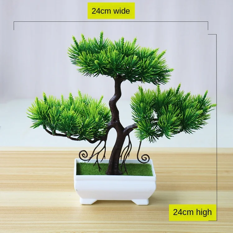 Artificial Plants Potted Bonsai Green Small Tree Plants Fake Flowers Potted  Ornaments for Home Garden Decor Party Hotel Decor - AliExpress 15