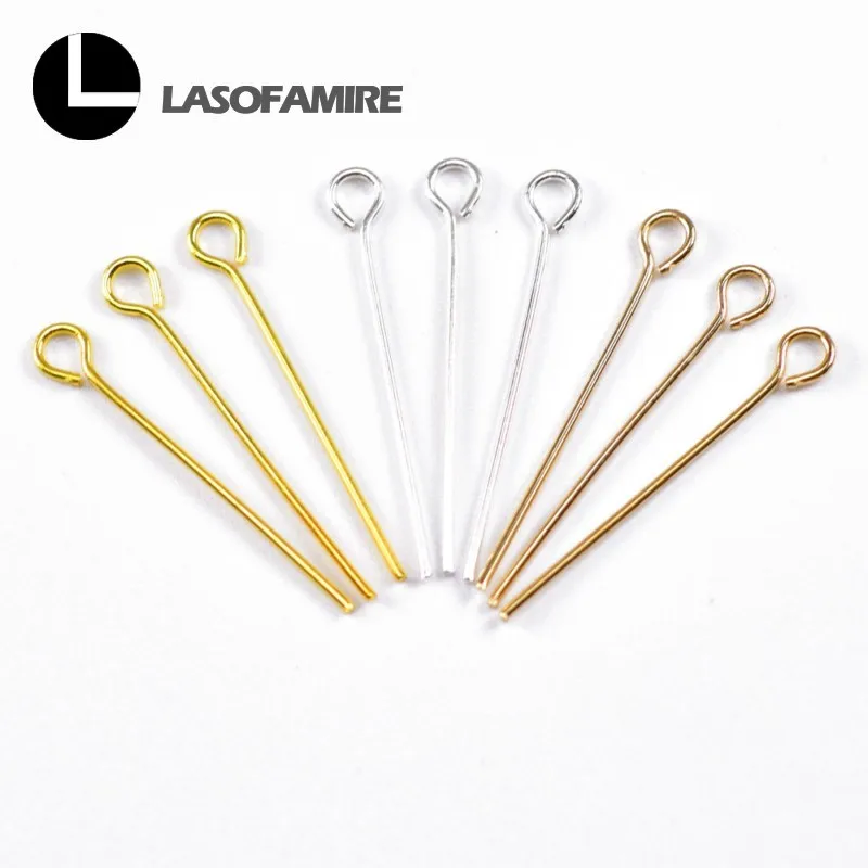 Épingle à tête d'œil en métal mixte, fournitures pour bijoux, accessoires de direction, résultats de boucle d'oreille bricolage, 4 tailles 20-50mm, 200 pièces