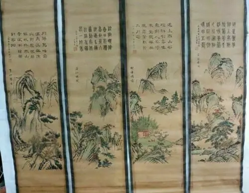 China calligraphy Paintings Scrolls old Chinese Painting SCROLL FOUR SCREEN