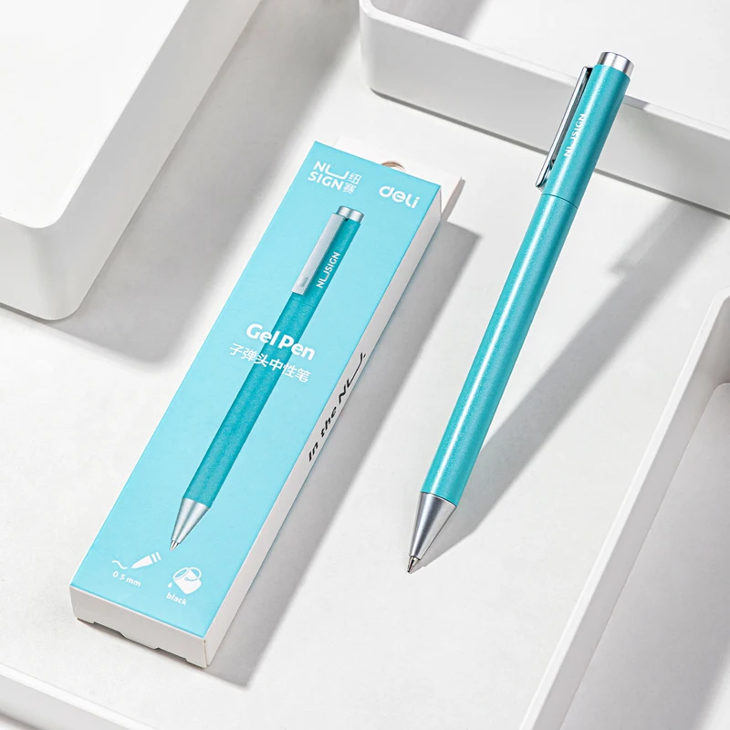 Deli Nusign Metal Gel Pens with Refill for Xiaomi Sign Pen Smooth Rotating Low-key Elegant and Firm Office Business Stationery