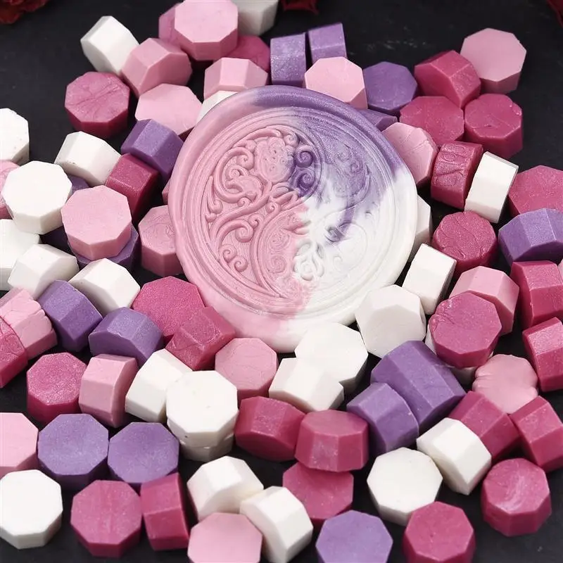 100 قطعة الرجعية مثمنة ختم ختم من الشمع ختم الشمع الخرز القصاصات المواد حفل زفاف عيد ميلاد دعوة الشمع لتقوم بها بنفسك العرض #3