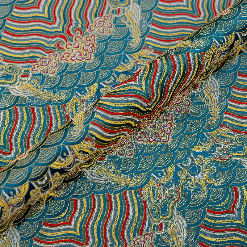 Brocade jacquard satin fabric material for design cheongsam and kimono withing DIY sewing bags