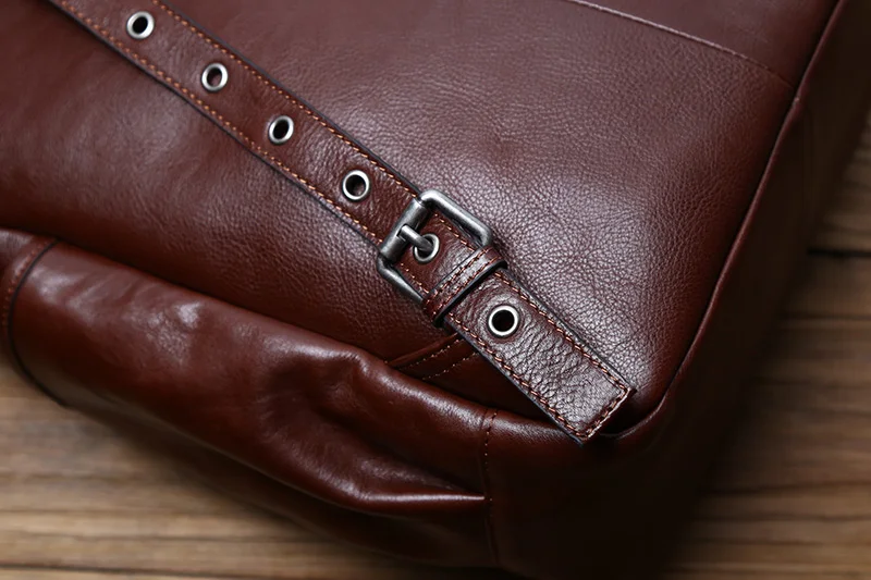 NZPJ Leder herren Rucksack Europäischen und Amerikanischen Mode Reisetasche Vintage Kopf Erste Schicht Rindsleder Freizeit Rucksack – Detail 11
