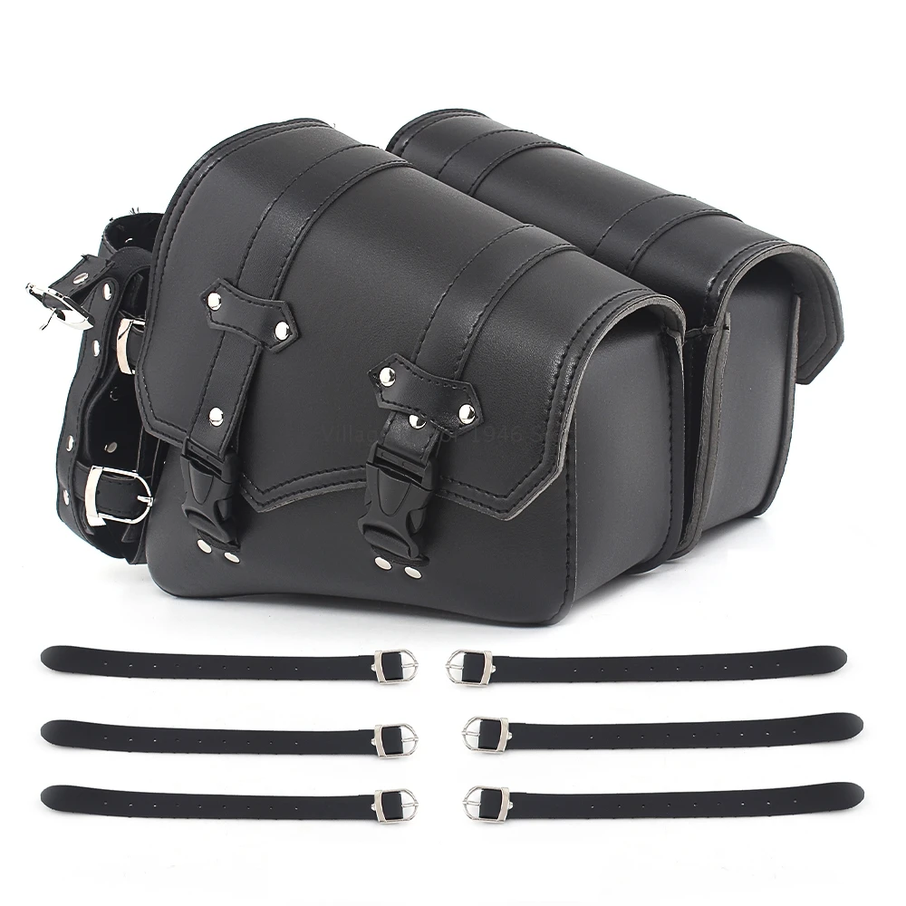 Universal Black Motorcycle Solo Bag Saddle Bags Waterproof Side Bag Tool Storage Drink Holder For Harley Yamaha  kawasaki Honda