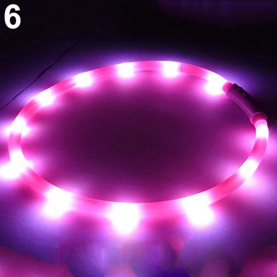 USB Rechargeable LED Flashing Light Band Glow Night Safety Warning Illuminate Belt Pet Dog Puppy Collar Adjustable Cut to Resize