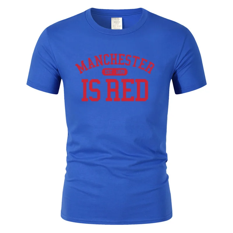 Summer United Kingdom Is Red Letter Print T Shirt Men Cotton O-Neck Manchester Tee Shirt Camisa Masculina Tops Oversized T-Shirt
