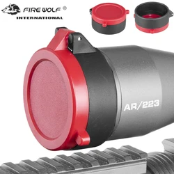 Fire wolf hunting accessories Red Rifle Scope Cover Quick Flip Spring Up Open Lens Cover Cap Protect Objective Cap For hunting