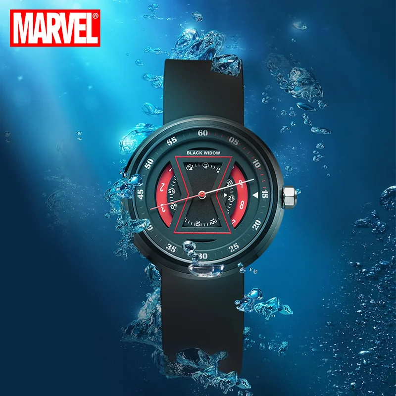 Oficial da disney capitão marvel casual quartzo relógios de pulso 3d estéreo dial 100m waterprooof esporte 2020 novo relógio feminino meninas tempo