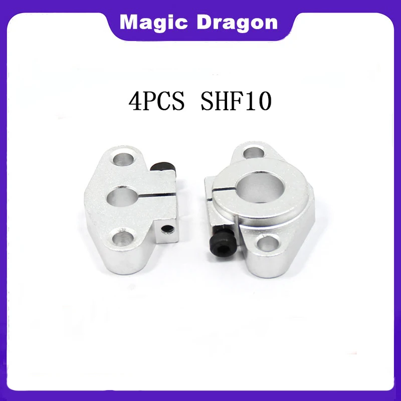 4pcs SHF10 Horizontal Linear Shaft Support 10mm Linear Rail Shaft Support XYZ Table CNC SHF Series Rail Shaft