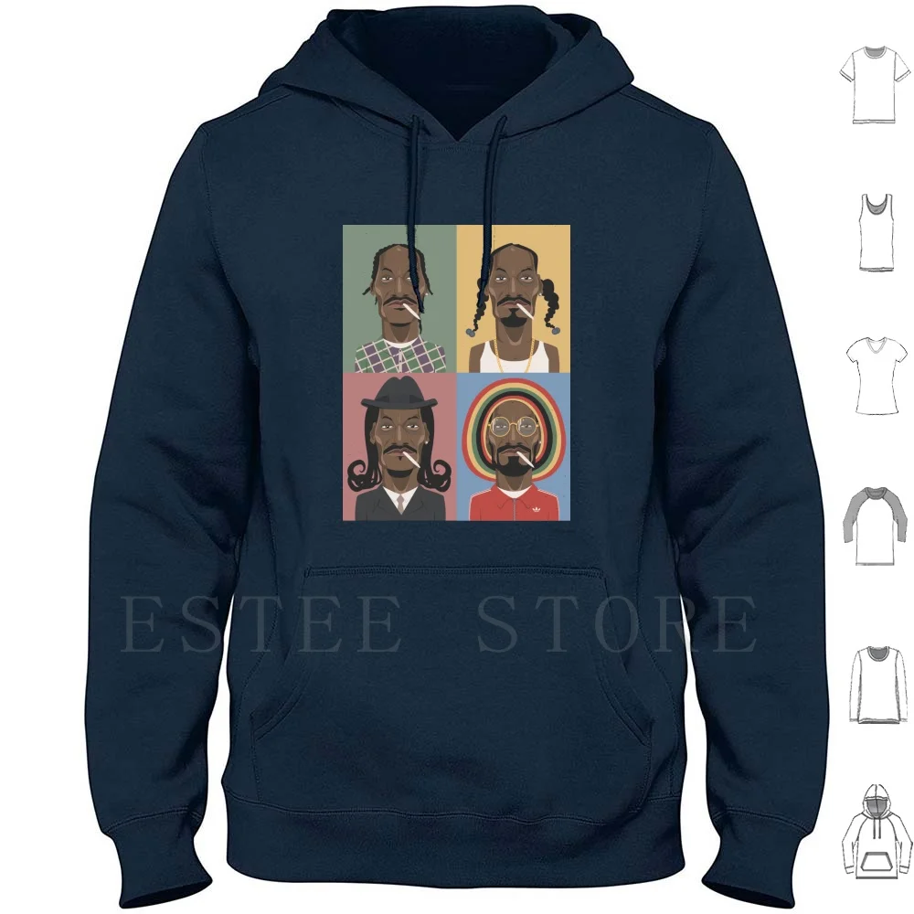 L'évolution des sweats à capuche à manches longues Snoop Hip Hop évolution mauvaises herbes fumer mode rappeur tatouage tatouages musique