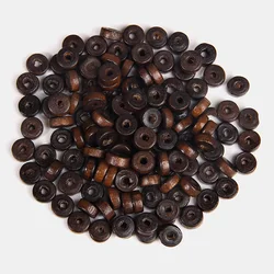 Natural Coffee Color Wooden Beads Flat Round Spacer Bead Prayer Beaded For Diy Jewelry Making Buddhism Bijoux Supplies