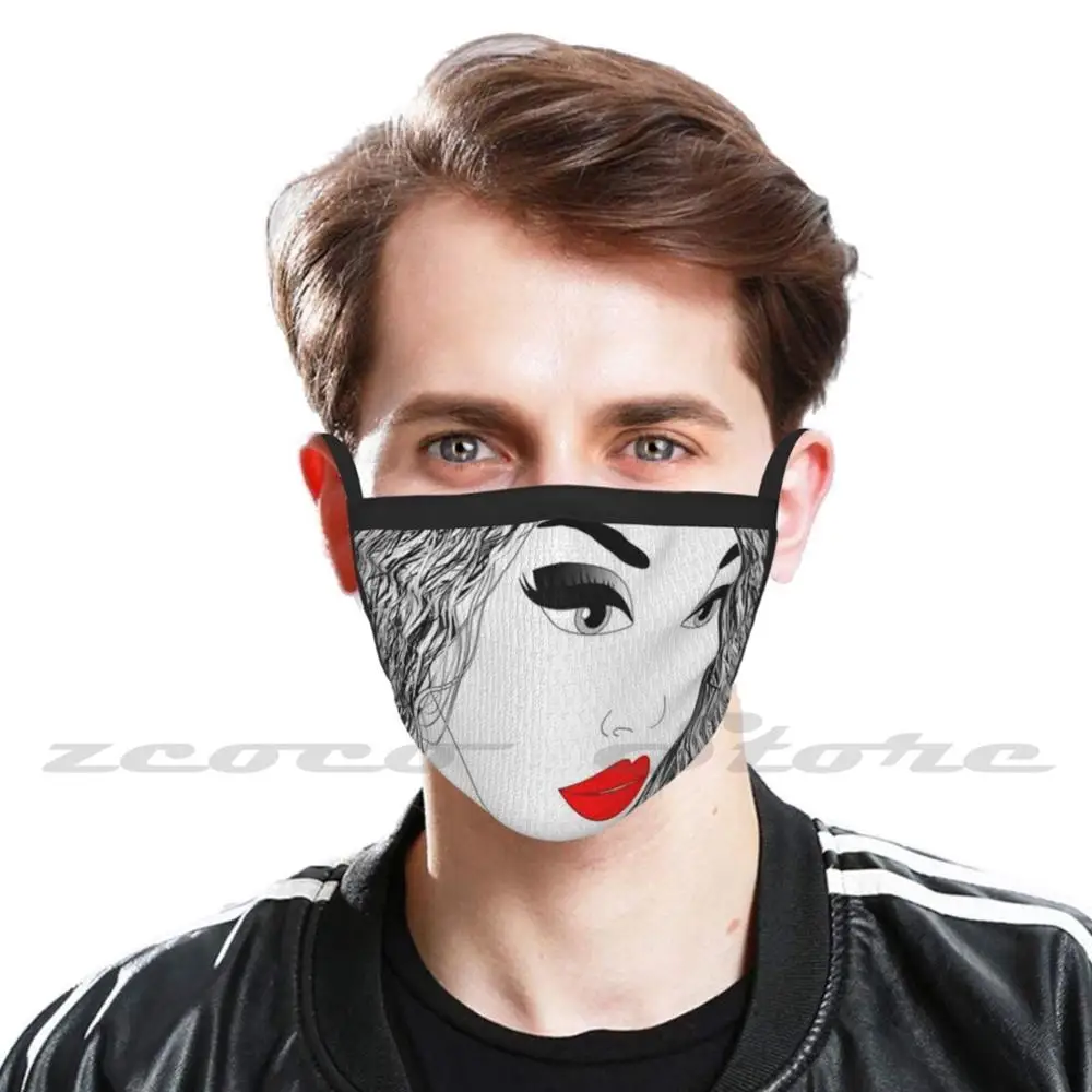 Fashion Lady Custom Patroon Wasbare Filter Pm2.5 Volwassen Kinderen Masker Mode Lady Modieuze Stijlvolle Stijlvolle Dame