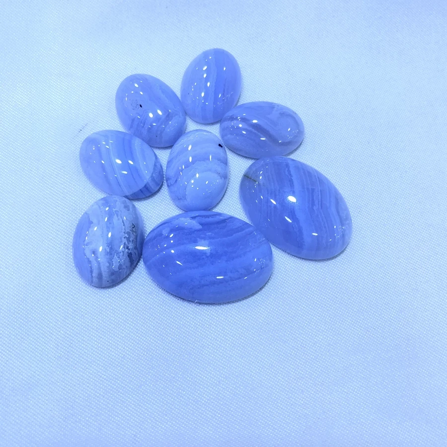 Wholesale 5pcs/lot Natural Blue Lace Agate,Blue Chalcedony Bead Cabochons 6x8mm 8x10mm 13x18mm 22x30mm Oval Gem stone Ring Face