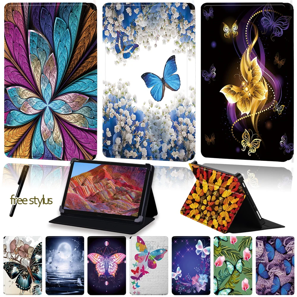 

Universal Tablet Case for Huawei MediaPad M1/M2//M3/M5/M6 /8.0" /8.4" /10" /10.8" Butterfly Pattern Series PU Leather Cover Case