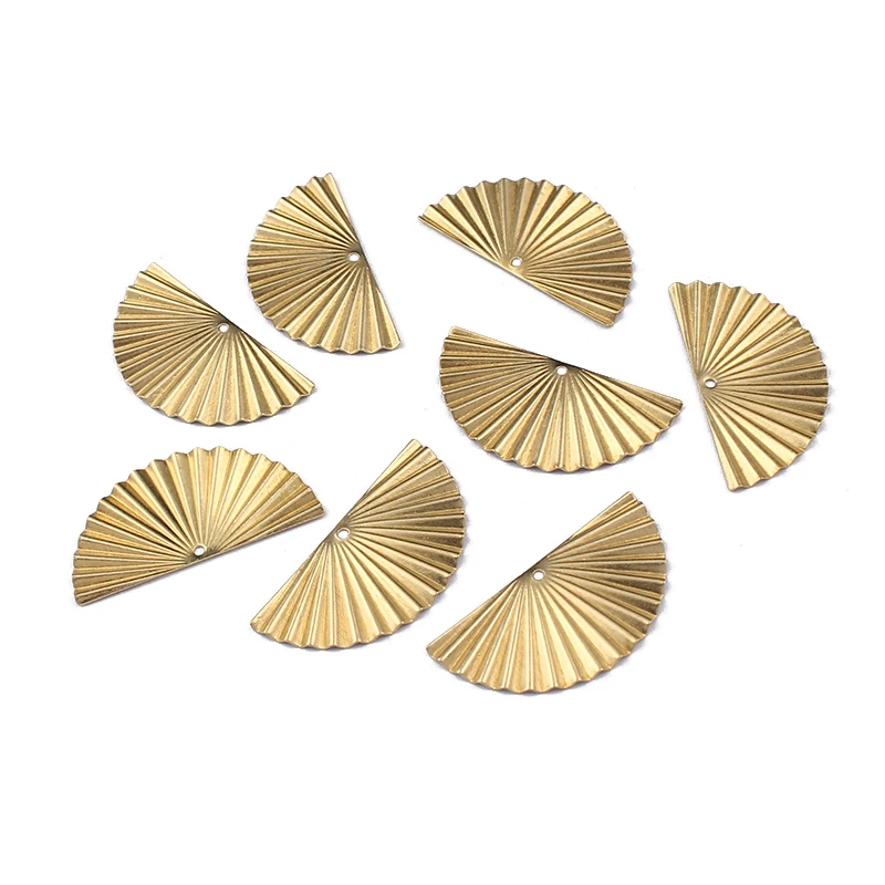 20Pcs/set Raw Brass Sector Charms Pendant For Handmade Necklace Earrings Findings Fashion Geometric Accessories For Diy Jewelry