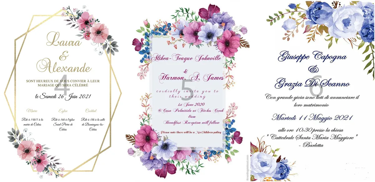 Customized invitation card printing wedding invitation templates personalized design 50pcs