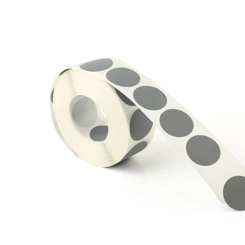 Imagen 2 del producto Venta al por mayor, 1000 Uds., pegatina para rascar, 25x25mm, 1 "", Color dorado, redondo, plateado, en blanco para cubierta de código secreto, juego en casa, boda