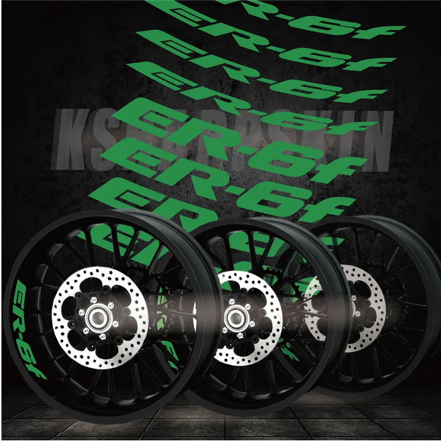 

Multi color motorcycle sticker wheel label letter reflective wheel creative decorative decal for KAWASAKI ER-6F ER6F sticker