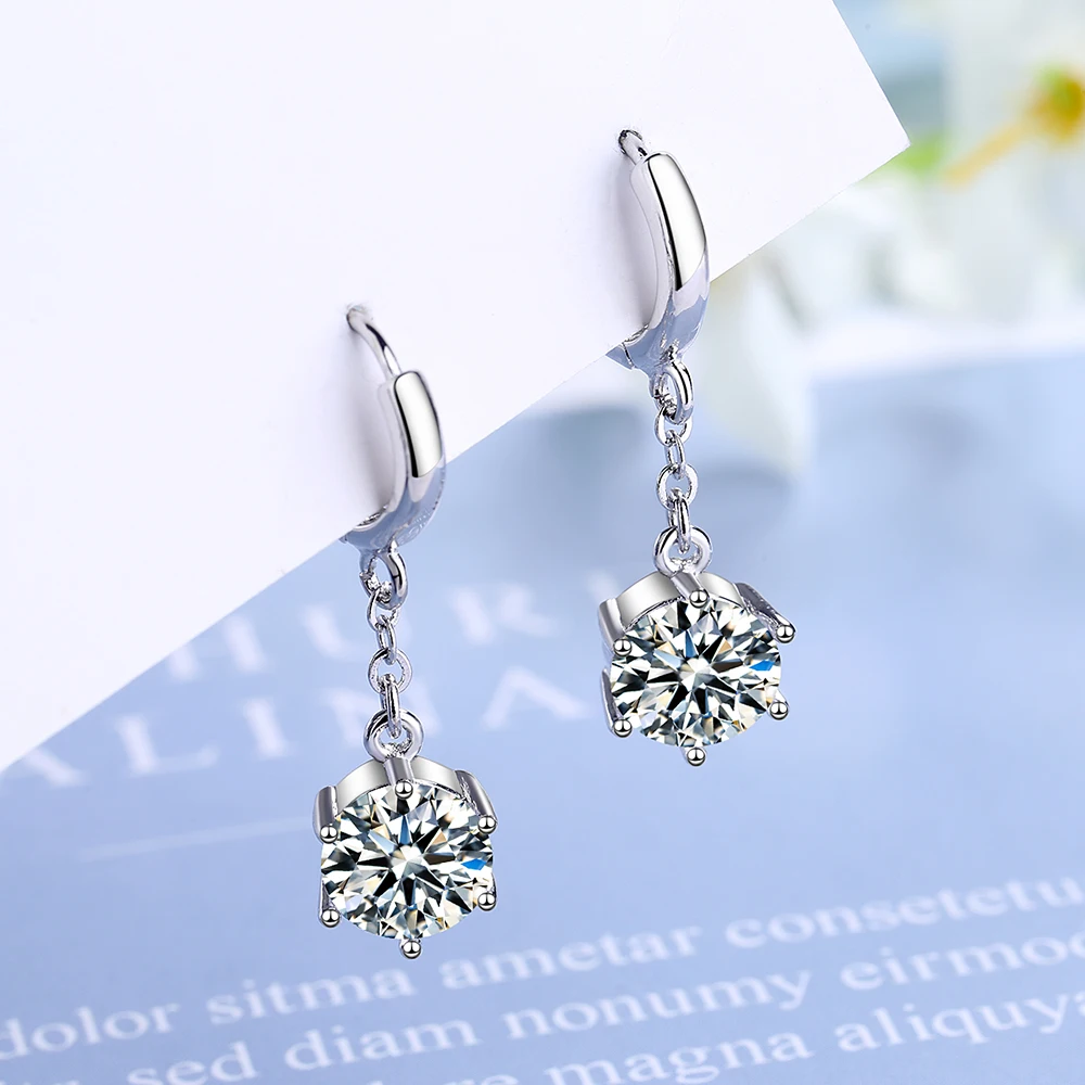 BABYLLNT New 925 Sterling Silver Inlaid Exquisite Zircon Crystal Ear Buckles Earrings For Women Wedding Engagement Jewelry Gifts