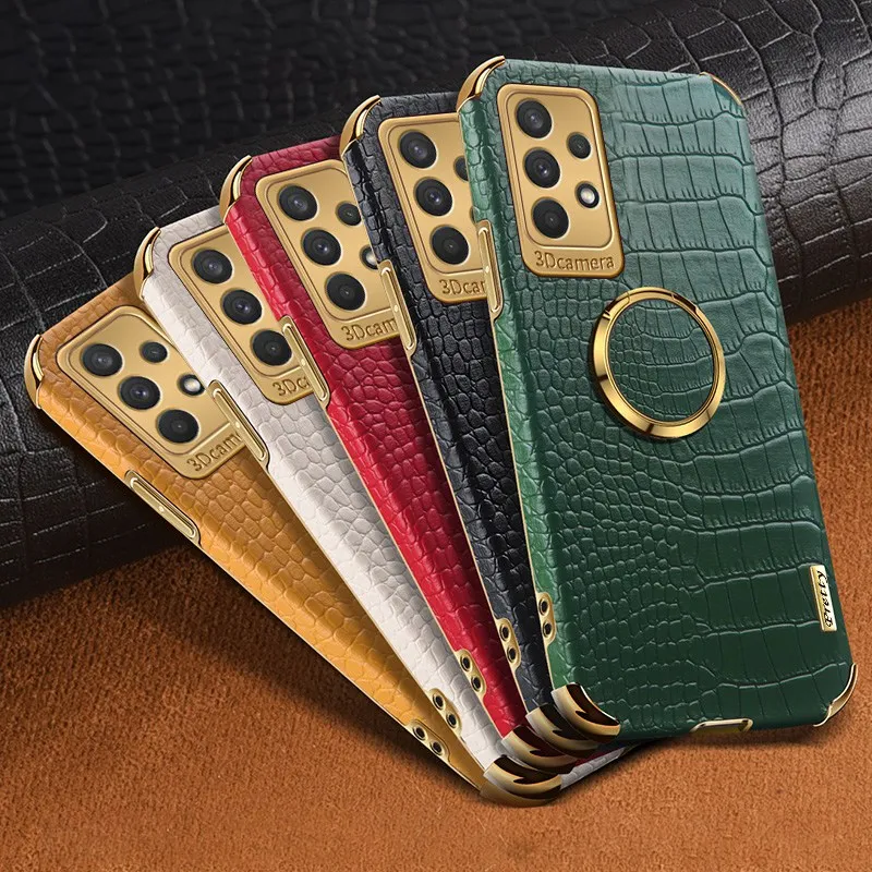 Luxury PU Leather Phone Case For Samsung Galaxy A32 A52 A52S A72 A03 A13 A33 A53 A73 5G M12 M22 M32 M42 M52 M62 Ring Cover Case