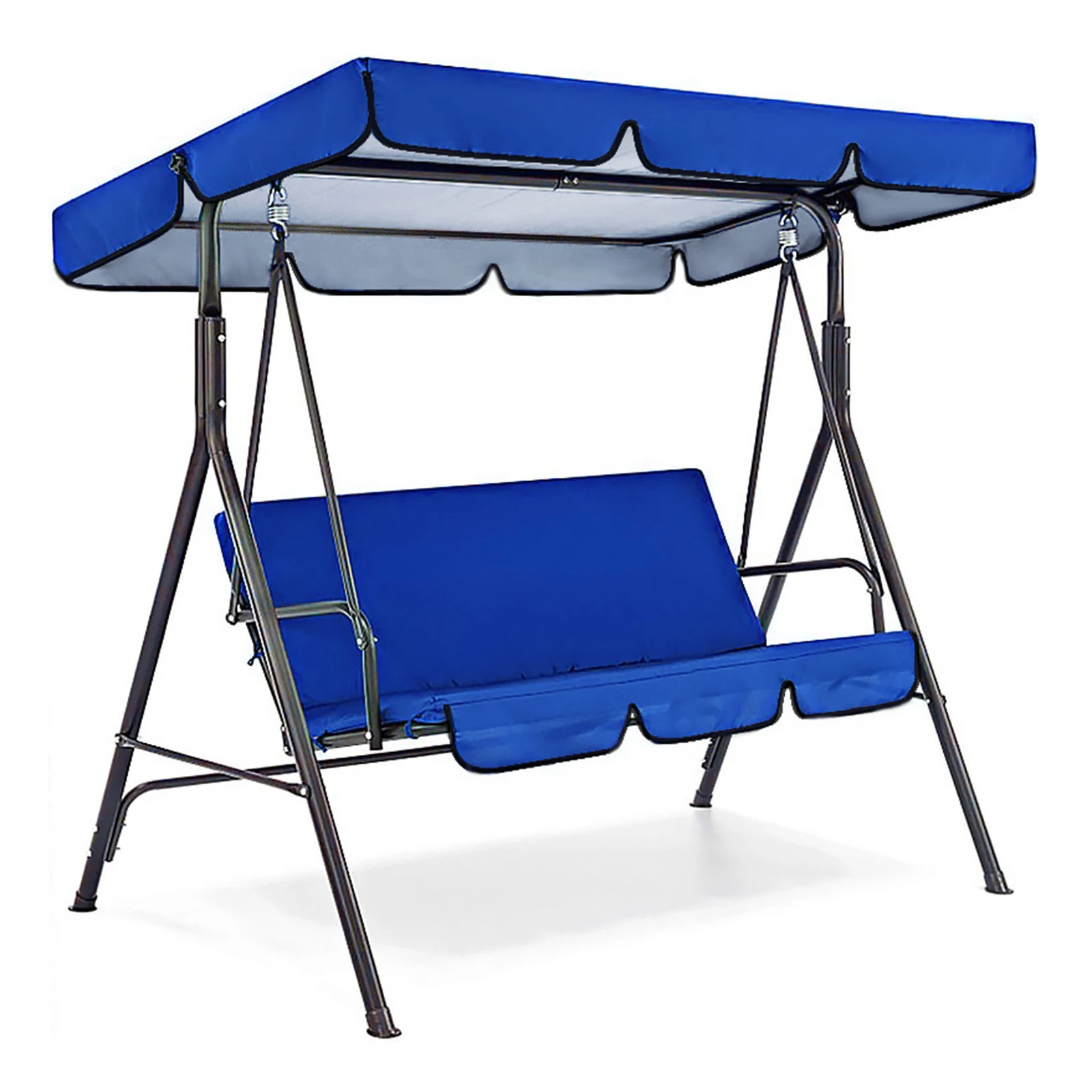 Swing Canopy Awning Set Waterproof Yard Swing Cushion Cover 3 Person Swing Seat Cover Kit for Garden 3 Seat Swing Chair