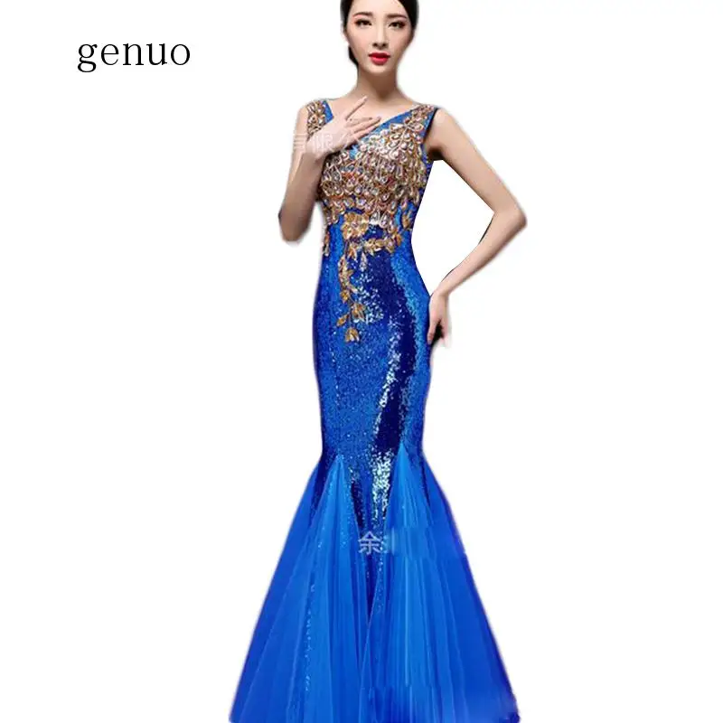 

Sexy V-neck Slim Even-ing Dresses Of Large Sizes S-2XL Crystals Sequin Mermaid Gown Robes De Soiree Longue