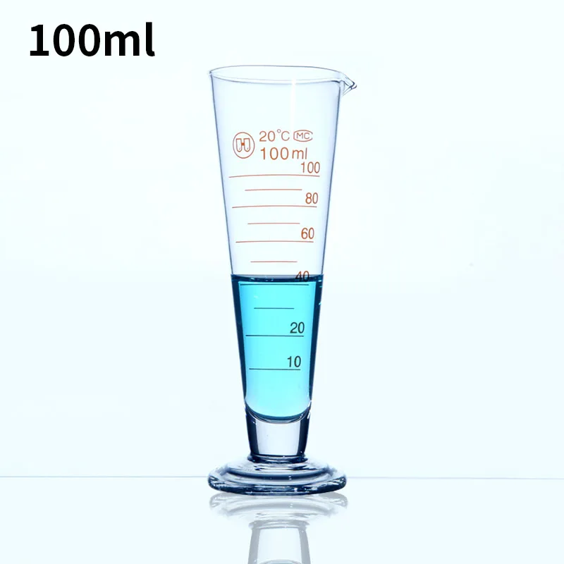 Glass triangular measuring cup scale conical measuring cup measuring cylinder 5/10/20/25/50/100/250/500m