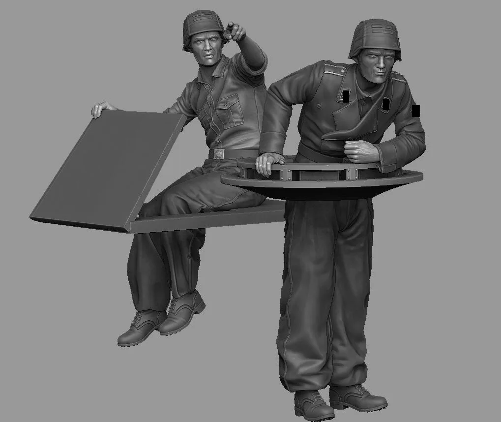 1/35  Resin Model Figure GK ,  German Voran! StuG crew in action set , Unassembled and unpainted kit