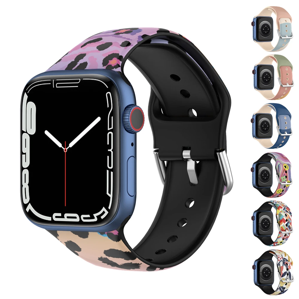 Pulseira de silicone modelado para apple watch band 45mm 41mm 44mm 40mm pulseira cinto correa iwatch série 6 5 4 se 7 cinta