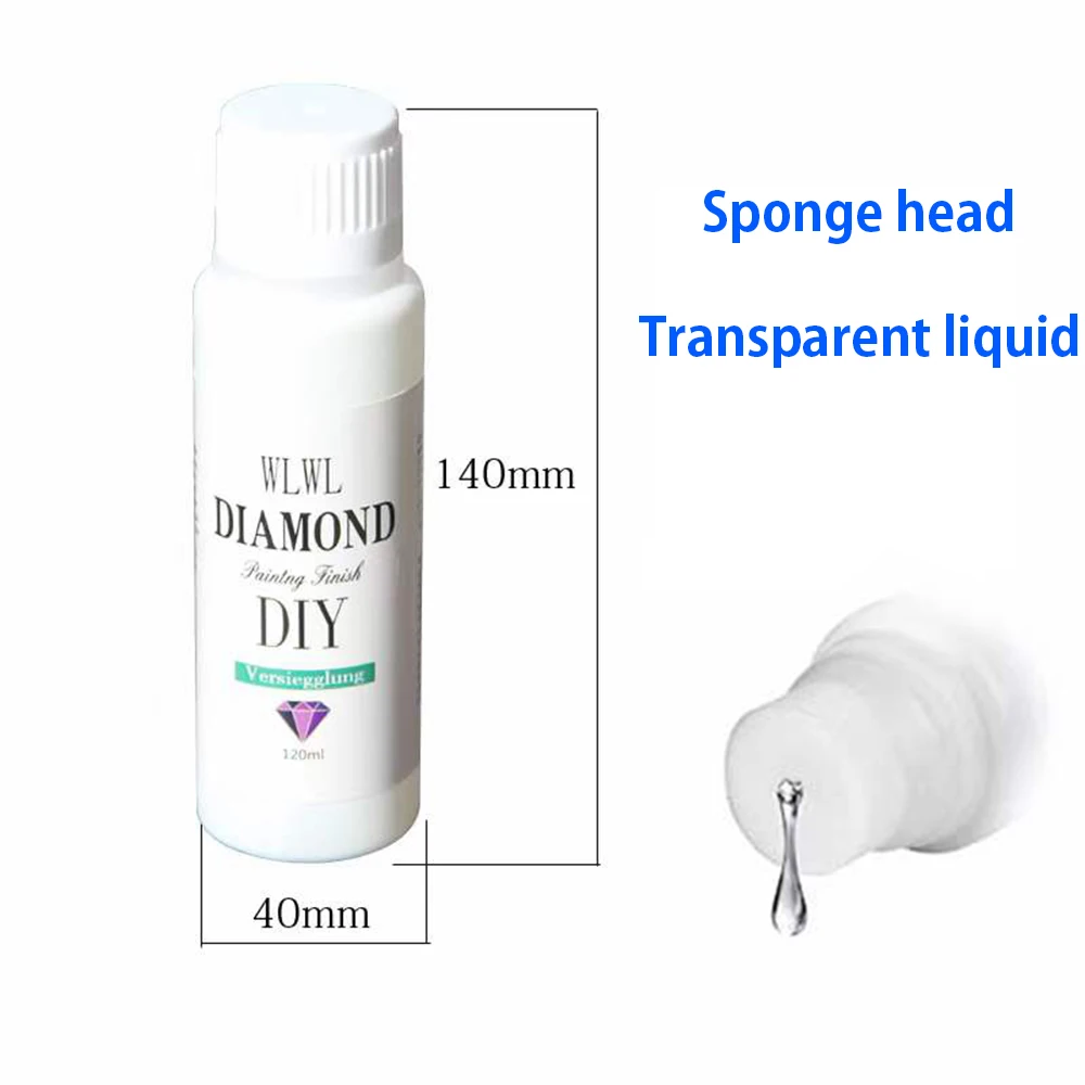 120ml DIY Diamond Painting Conserver Permanent Hold & Shine Effect Sealer for All 5D Diamond Painting Brightener Glue