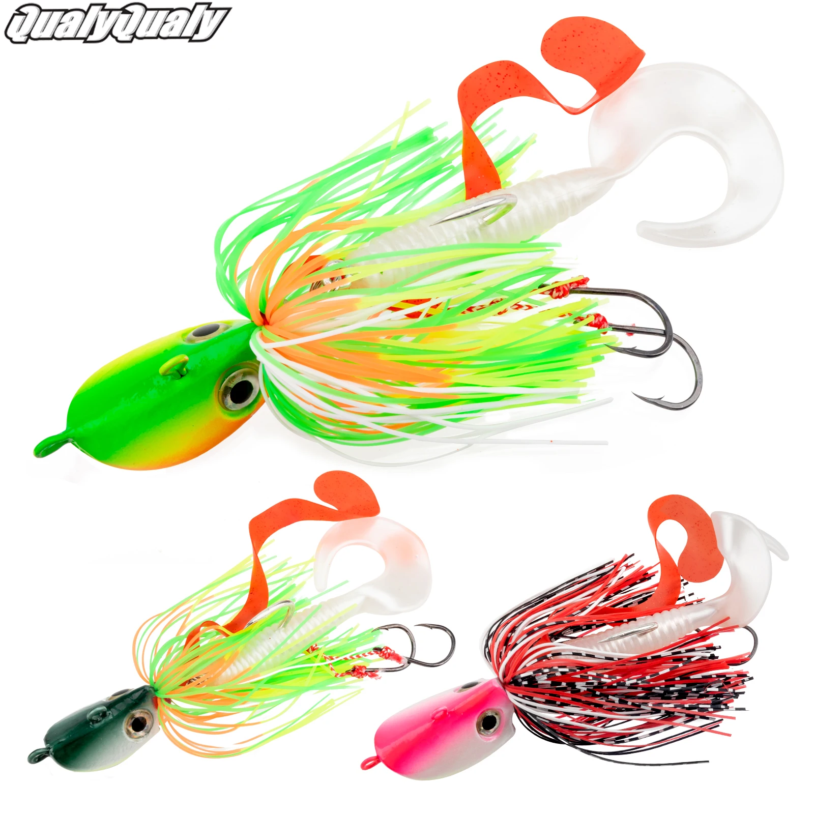 

1pcs Fishing Wire Bait 40g 60g 80g Fishing Jig Head Hook Silicone Skirt Artificial Fishing Lure Buzzbait For Bass Fishing