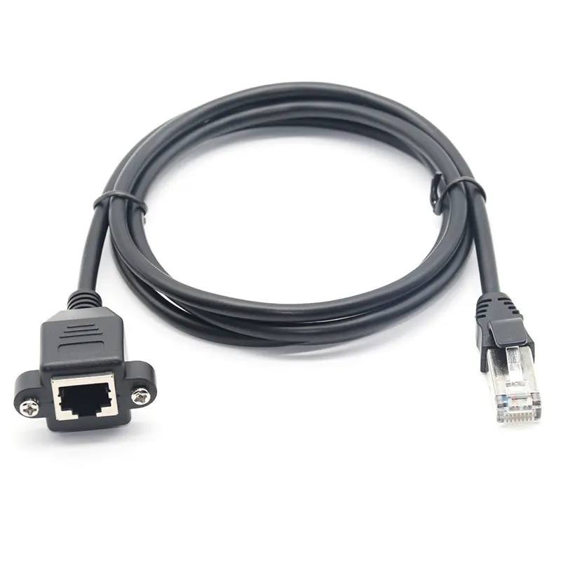 CAT5 RJ45 Cable Male to Female Screw Panel Mount Ethernet LAN 100M Network 8 Pin Extension Cable For industrial chassis computer