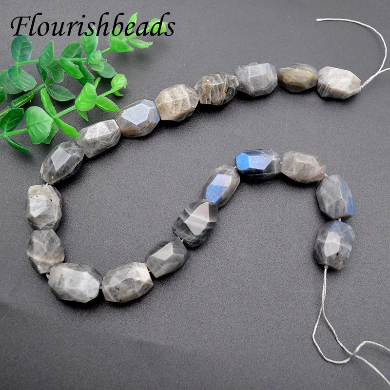 Natural Faceted Labradorite GemStone Cube Loose Beads for Jewelry Making Diy Bracelet Necklace 10x15mm