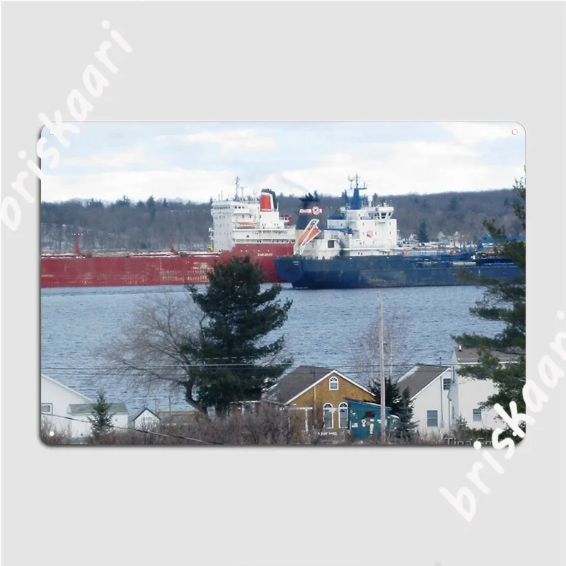 Passing Ships On The St Lawrence Seaway Metal Signs Cinema Garage pub Garage Retro Wall Decor Tin sign Posters