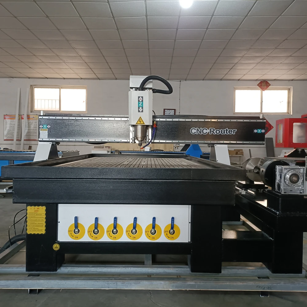 Small Business CNC Router 4 Axis Steel Structure CNC Metal 1325 2.2Kw USB Mach3 Router 3d Model STL Machine Milling Machine