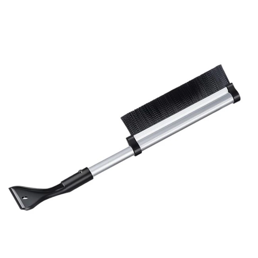 Raspador de cepillo de hielo y nieve extensible, cerdas suaves, removedor de escarcha, herramienta de eliminación de escoba para ventana de parabrisas automático, 2 en 1