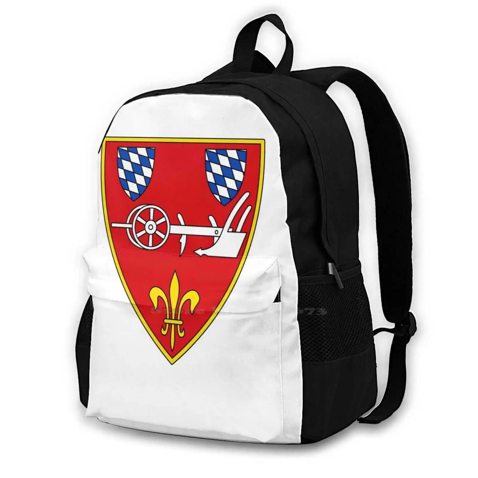 Coat Of Arms Of Straubing , Germany Teen College Student Backpack Pattern Design Bags Germany Straubing Bavarian Lower Bavaria