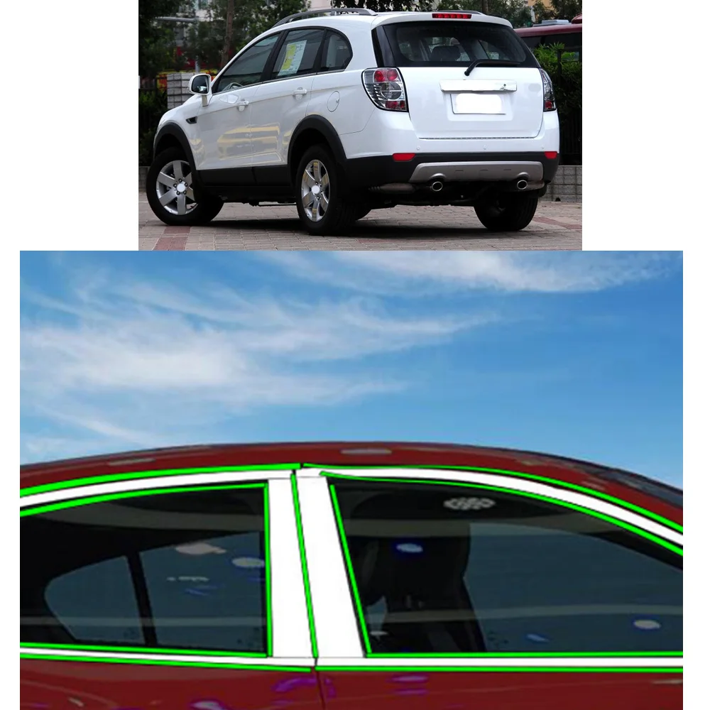 Sticker Garnish Pillar Window Middle Strip Trim Frame Hoods Parts For Chevrolet Captiva 2010 2011 2012 2013 2014 2015 2016 2017