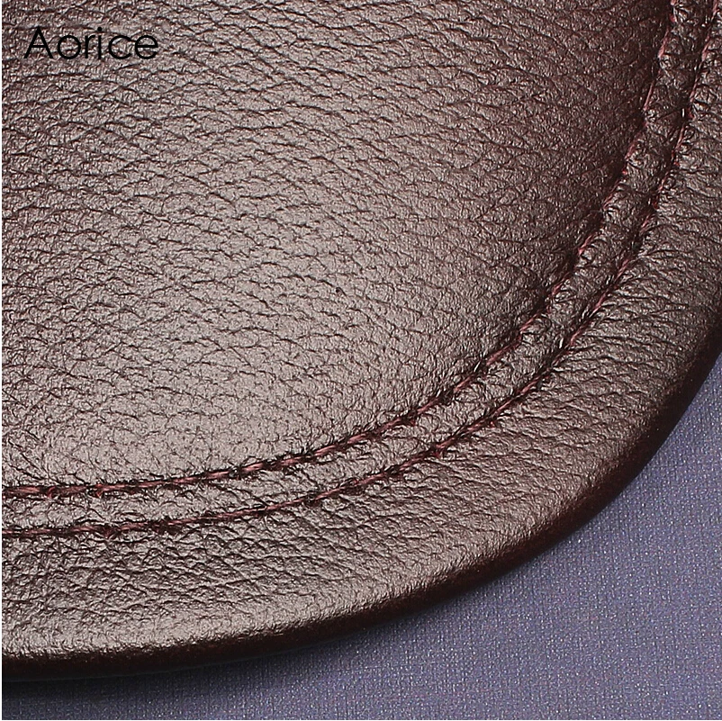 Aorice Genuine Leather Baseball Cap Mens Hats And Caps Autumn Winter Solid Color Brown Black Leather Cap Leisure Fashion HL059