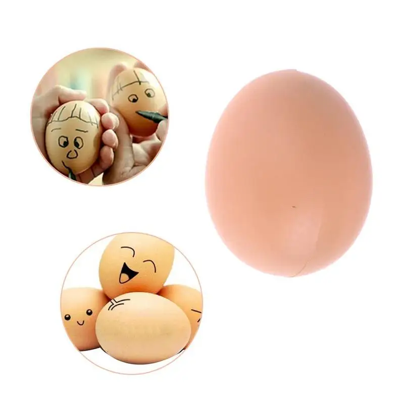 5PCS Fake Chicken Eggs Creative Simulation Painted DIY Graffiti Egg Model Easter Holiday Gift