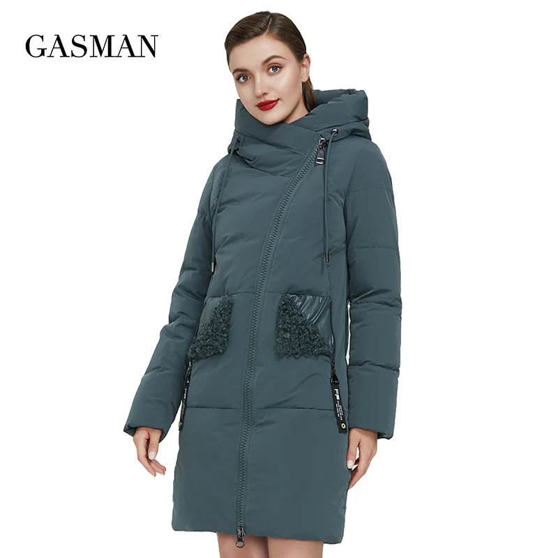 GASMAN 2022 Warm winter down parka Women\'s jackets coats outerwear Slim lambswool coat women Female fashion hooded  jacket 017