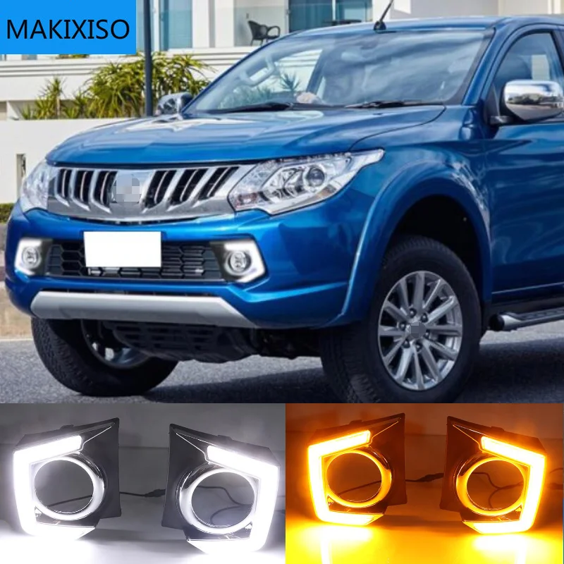 

2Pcs Car LED Daytime Running Light DRL Lamp For Mitsubishi Triton L200 2015 2016 2017 2018 Dimming Function Fog lamp