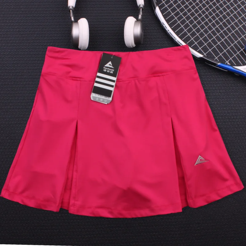 Women\'s Quick Dry Half-length Sports Net Badminton Front Rear Slit Pleated Skirt Running Breathable Absorption