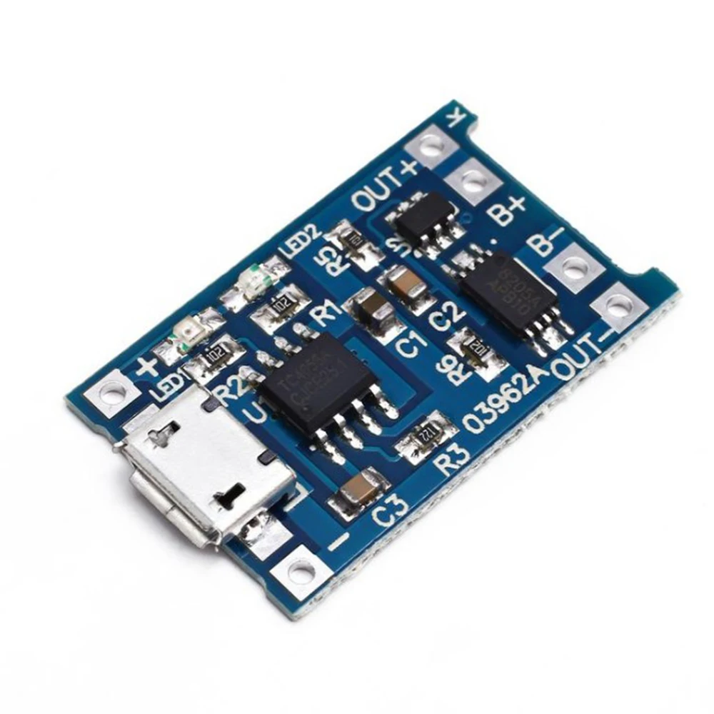 10Pcs 5V 1A Micro USB 18650 Lithium Battery Charger Controller Module+Protection Dual Functions