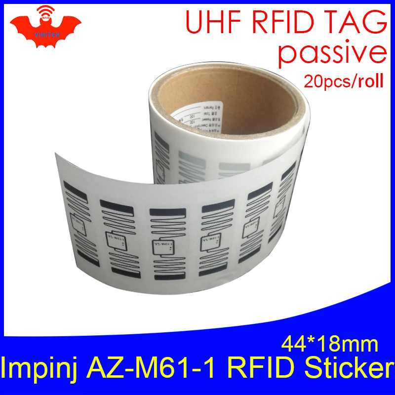 

UHF RFID tag sticker Impinj M61-1 wet inlay 915mhz868mhz 860-960MHZ MR6-P EPC 6C 20pcs free shipping adhesive passive RFID label