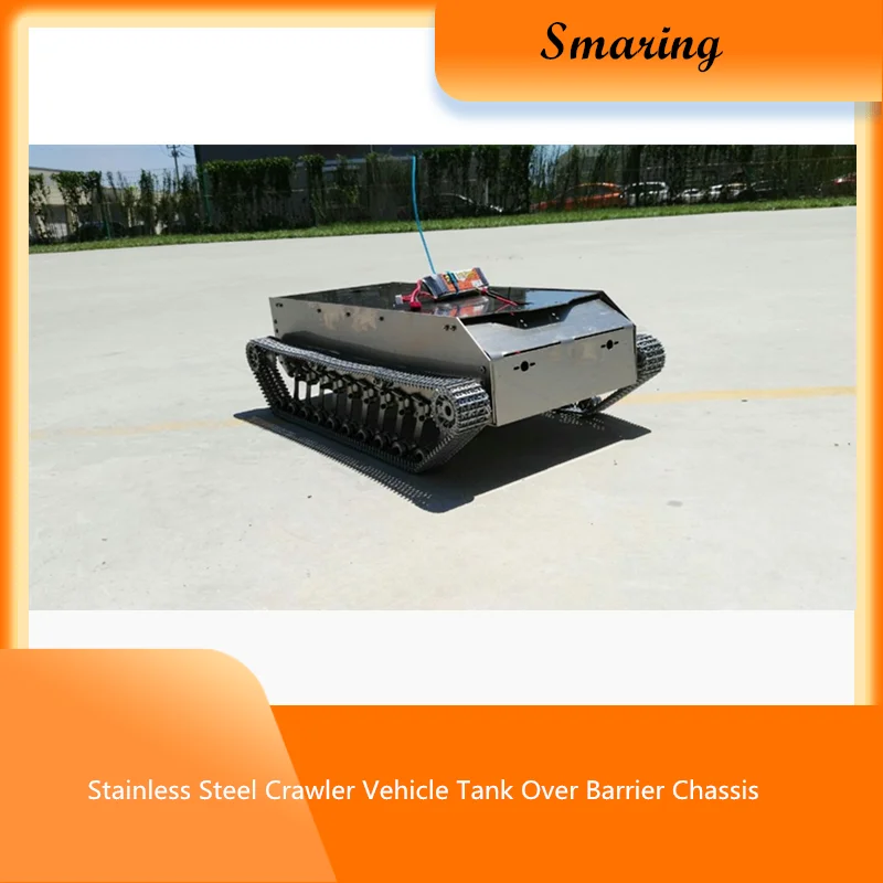 Stainless Steel Crawler Vehicle Tank Over Barrier Chassis Inspection Robot High Foot Plate Smart Robot Caterpillar Car Base RC