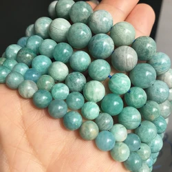 Natural Gem Amazonite Stone Beads Round Loose Spacer Beads For Jewelry Making DIY Bracelet Necklace Earring 15