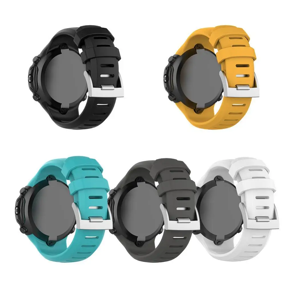 Suunto D6 Dive / D6i NOVO / ZULU\'s interchangeable soft adjustable silicone steel buckle strap with long strap